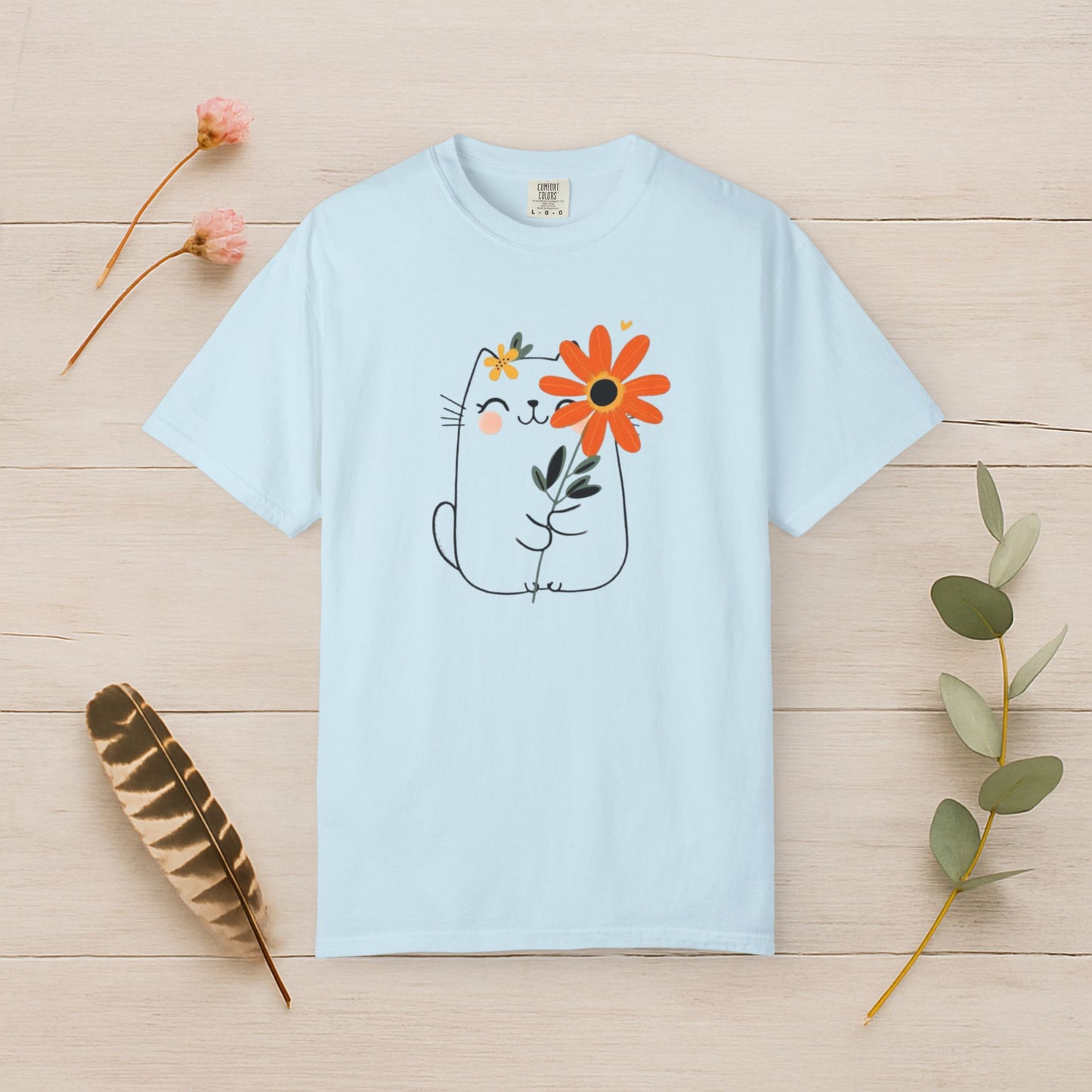 Flower Hug Cat Tee