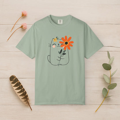 Flower Hug Cat Tee