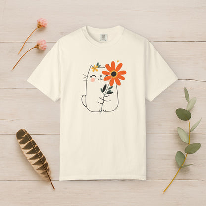 Flower Hug Cat Tee