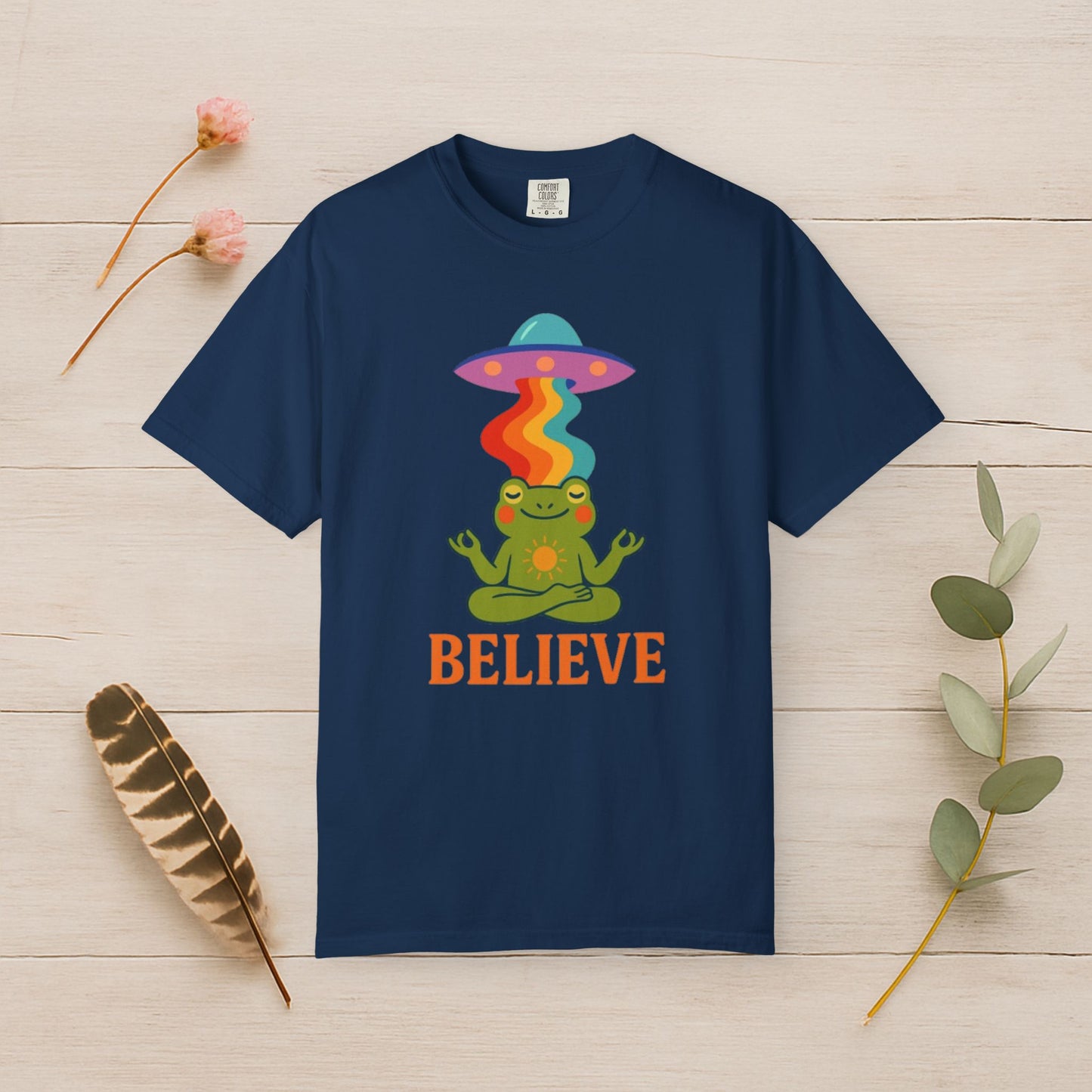 Meditating Frog & Colorful UFO Tee