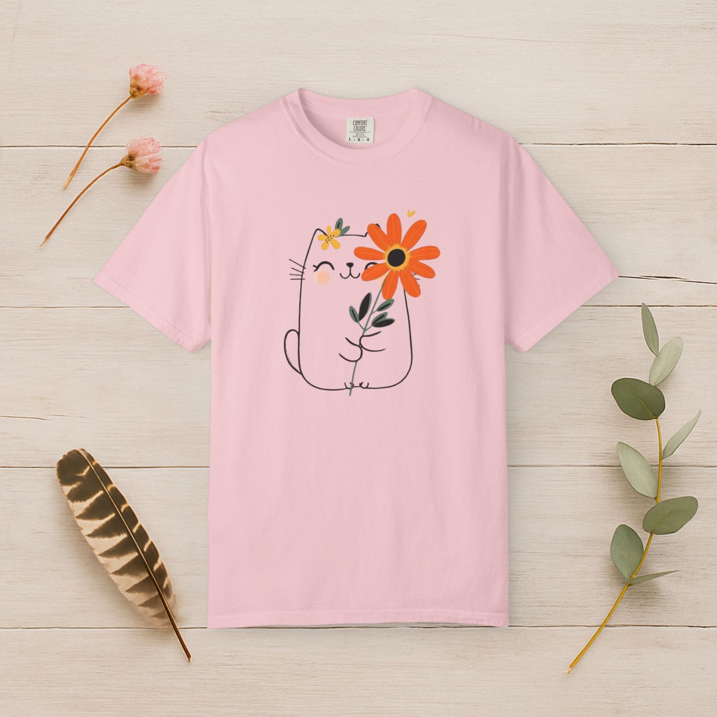 Flower Hug Cat Tee