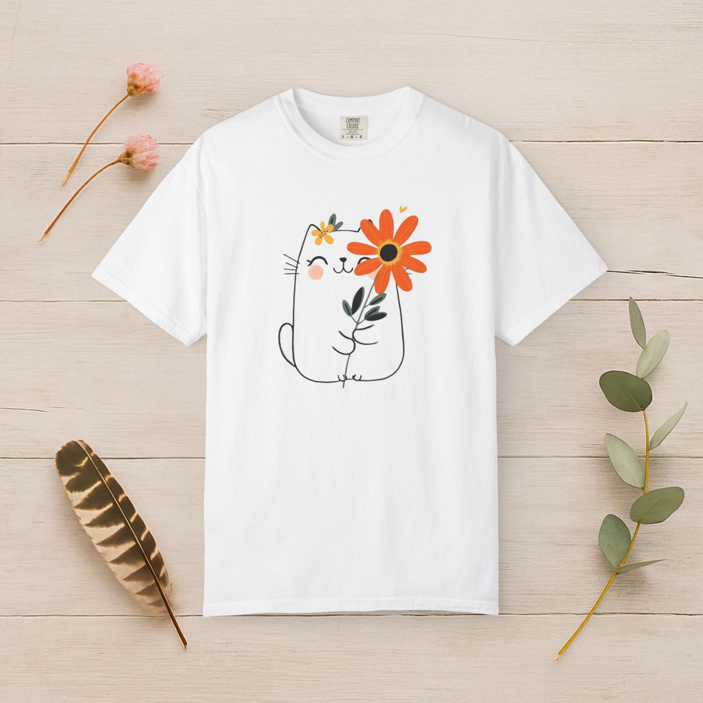 Flower Hug Cat Tee